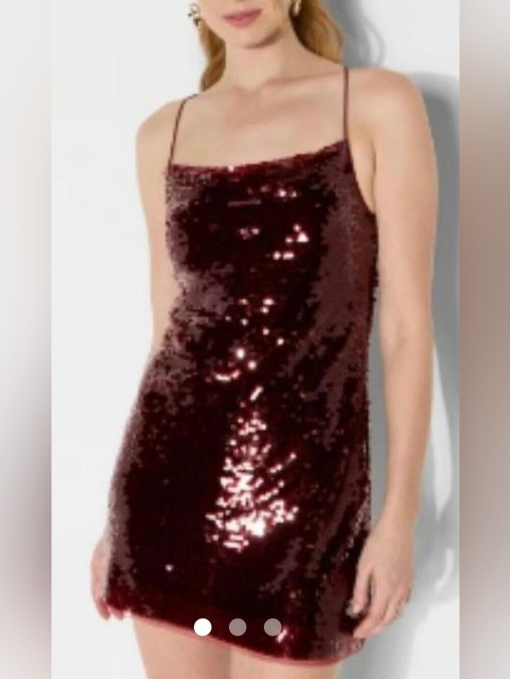 Wild Fable Sequin Spaghetti Strap mini dress Burgundly  (Retail $35) M & L